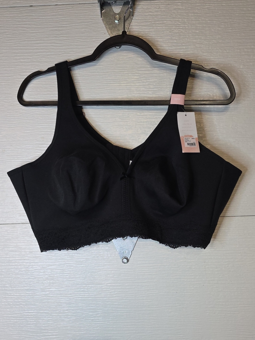 Cacique Black Lace-Trim Wireless Comfort Bra